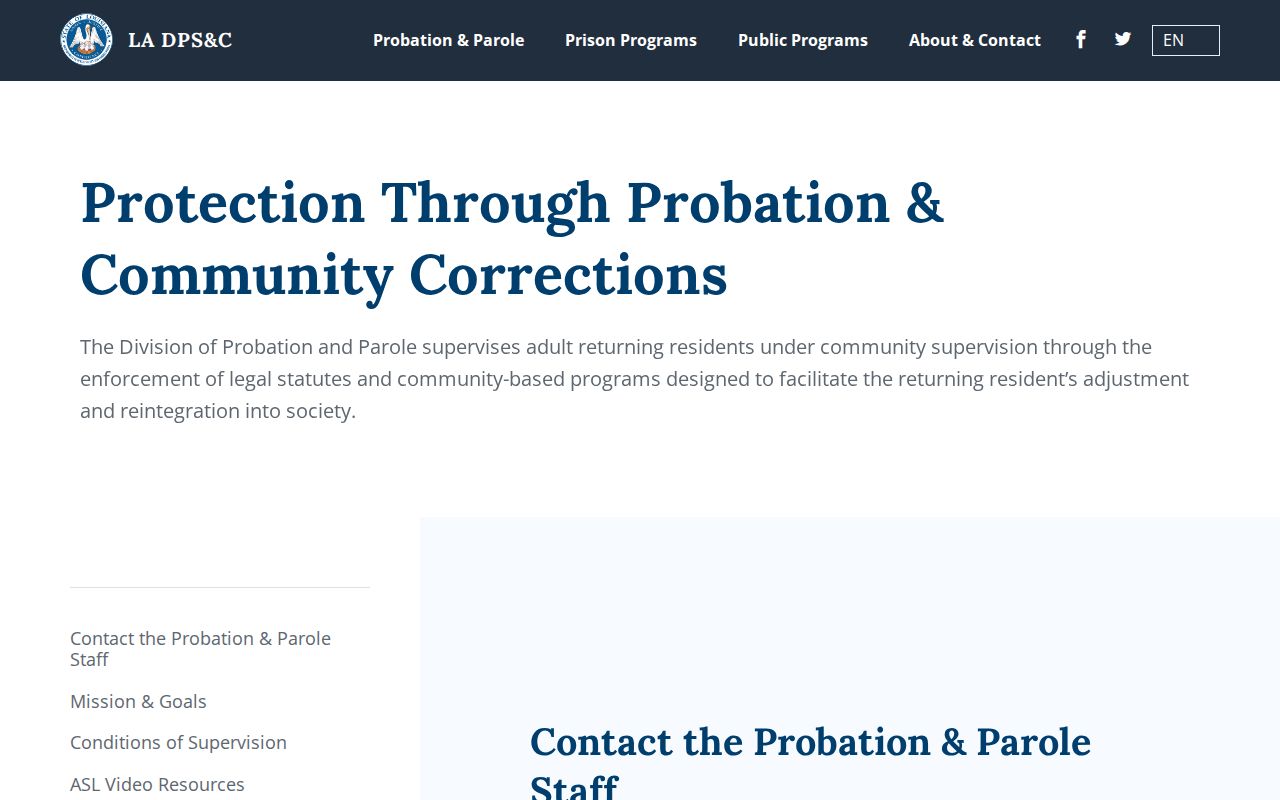 Louisiana DPS&C Franklin Parish parole and probation information